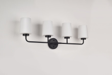 Lit Up Lighting LIT8624BK-OP - Hillsdale Vanity Black Finish with Opal Glass
